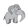 Cute cartoon elephant. Vector illustration in simple hand drawn style Royalty Free Stock Photo
