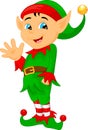 Cute cartoon elf waving