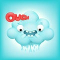 Cute cartoon emoticon cloud character Royalty Free Stock Photo