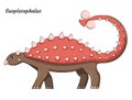 Cute cartoon euoplocephalus dino character. Vector isolated dinosaur in bright colors