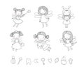 Cute cartoon fairies. Fairy elves. Childrens illustration. tooth Fairy