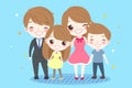 Cute cartoon family Royalty Free Stock Photo