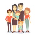 Cute cartoon family vector characters in casual clothes Royalty Free Stock Photo