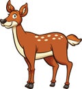 Cute cartoon smiling female deer