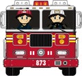 Cute Cartoon Fireman - Firefighter Royalty Free Stock Photo