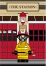 Cute Cartoon Fireman - Firefighter Royalty Free Stock Photo
