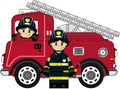 Cute Cartoon Fireman - Firefighter Royalty Free Stock Photo