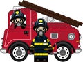 Cute Cartoon Fireman - Firefighter Royalty Free Stock Photo