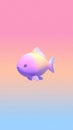 Cute cartoon fish floating in a gradient background Royalty Free Stock Photo