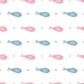 Cute Fish Seamless Pattern Vector