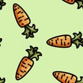 Cute cartoon flat style carrot seamless pattern