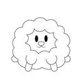 Cute cartoon fluffy sheep in black and white Royalty Free Stock Photo