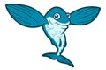 Cute cartoon flying fish