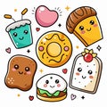 Cute cartoon food collection Royalty Free Stock Photo
