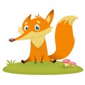 Cute cartoon fox character. Flat design Vector illustration. Royalty Free Stock Photo