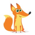 Cute cartoon fox character. Wild forest animal collection. Baby education. Isolated. White background. Vector illustration Royalty Free Stock Photo