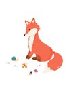 Cute cartoon fox print. Childish print for nursery, kids apparel,poster, postcard Royalty Free Stock Photo