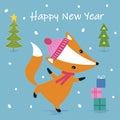 Cute cartoon fox print Royalty Free Stock Photo