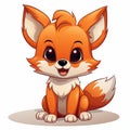 cute cartoon fox vector illustration Royalty Free Stock Photo