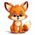 cute cartoon fox vector illustration Royalty Free Stock Photo