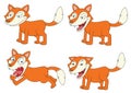 Cute cartoon foxes set. Funny forest animals in different poses.