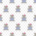 Cute cartoon french style dressed teddy bear vector illustration