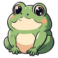 Cute Cartoon Frog with Big Eyes Royalty Free Stock Photo