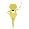 cute cartoon frog-musical conductor on two legs