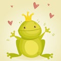 Cute cartoon frog prince Royalty Free Stock Photo
