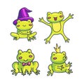 Cute cartoon frogs set. Royalty Free Stock Photo