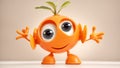 cute cartoon fruit orange emotion comic food happy