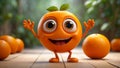 cute cartoon fruit orange emotion comic food happy poster adorable vitamin