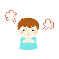 Cute cartoon frustrated boy character Royalty Free Stock Photo