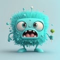 Cute Cartoon germs Character, Generative AI