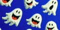 Cute cartoon ghost pattern on blue background Royalty Free Stock Photo