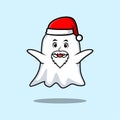 Cute Cartoon Ghost santa claus character christmas