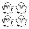 Cute cartoon ghost set