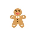 Cute cartoon gingerbread cookie flat design elements,Icon,Vector,Illustration