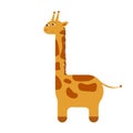 Cute cartoon giraffe. Flat vector illustration isolated on white background. Royalty Free Stock Photo