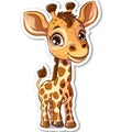 Cute cartoon giraffe isolated on white background. Vector illustration