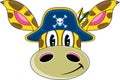 Cute Cartoon Giraffe Pirate Royalty Free Stock Photo