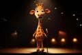 Cute Cartoon Giraffe With Very Big Eyes Singing Stage A Grand Stage With A Spotlight Shining A Solo Character. Generative AI Royalty Free Stock Photo