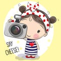 Cute cartoon Girl with a camera