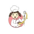 Baker Girl / Girl Chef Vector Illustration