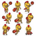 cute cartoon gladiator basketball