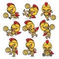 cute cartoon gladiator football