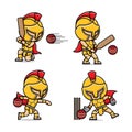 cartoon gladiator cricket