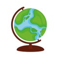 Animated Globe World Map School Cartoon Clipart Icon Vector in Flat Design Royalty Free Stock Photo