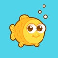 Cute cartoon goldfish