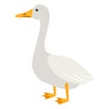 Cute cartoon goose isolated vector illustration.